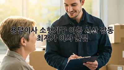 용달이사 소형가구 이동: 서산 장동 최저가 이사 꿀팁!